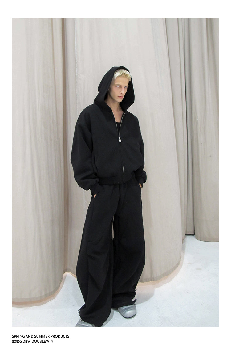 Short Hoodie Sweatshirt Set