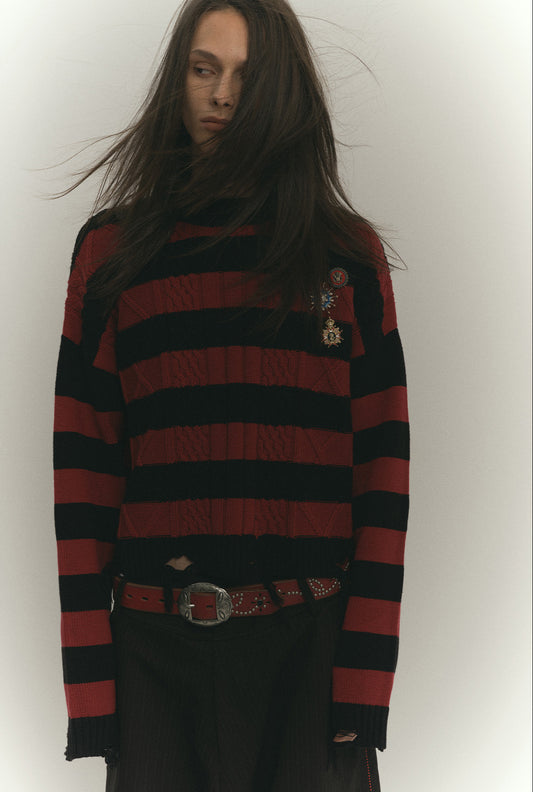 Striped Medal Sweater