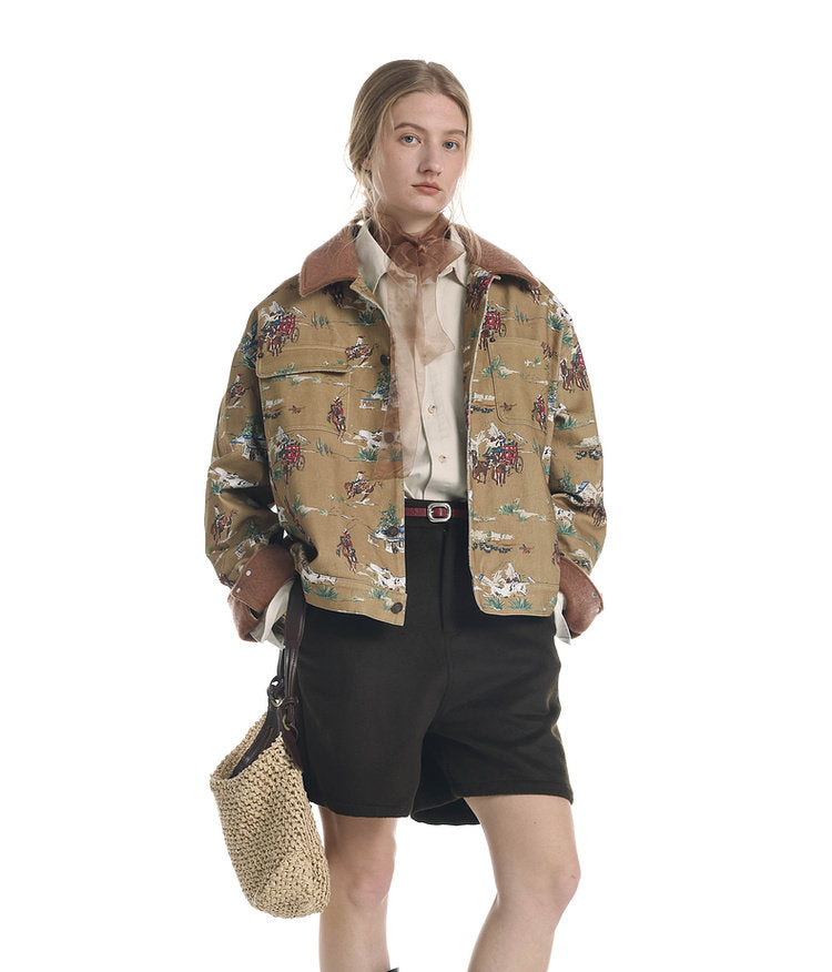 Vintage Horse Print Jacket