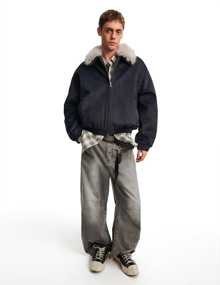 Clean Fit Fur Collar Jacket