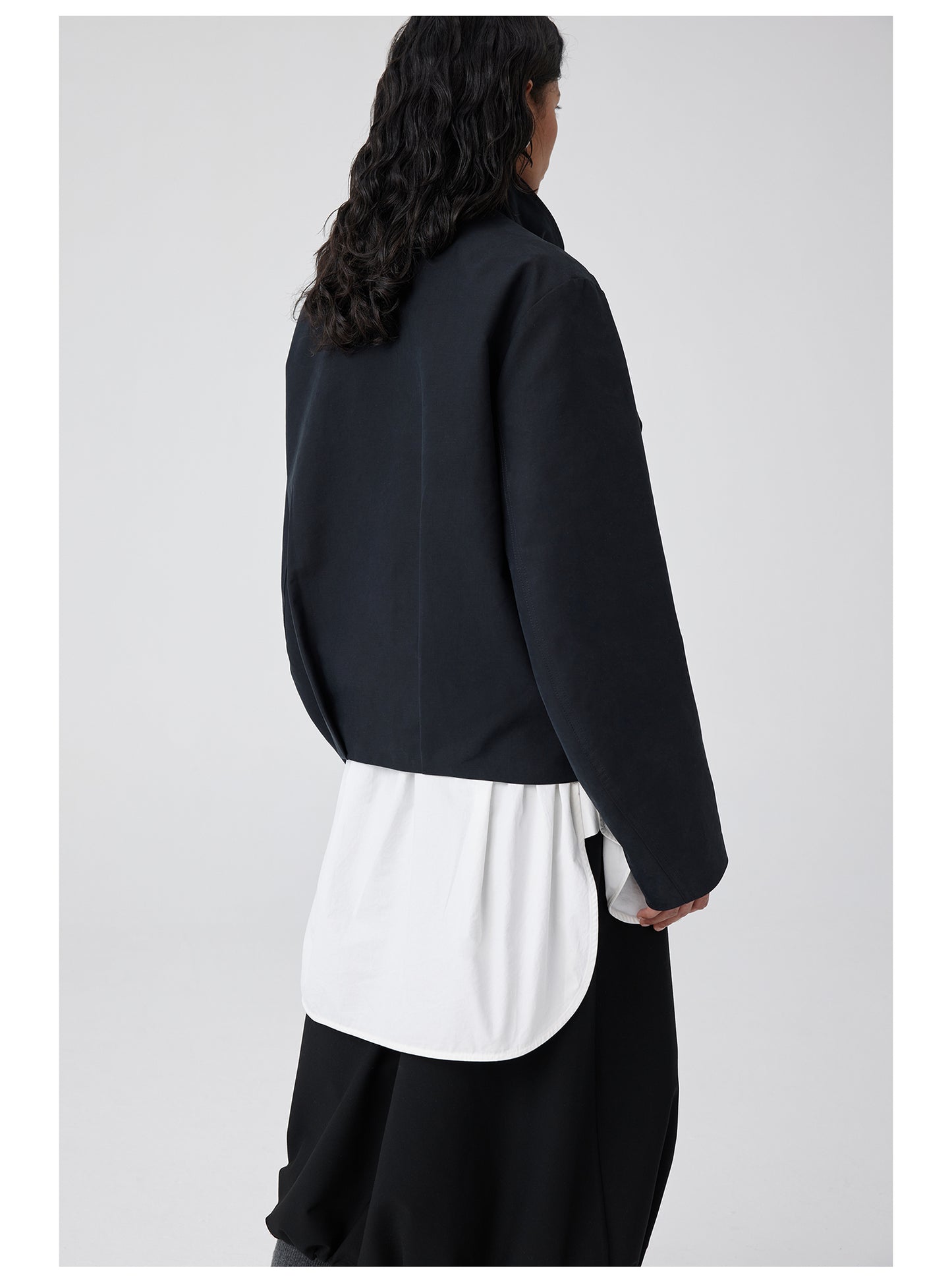 Double Front Stand Collar Jacket