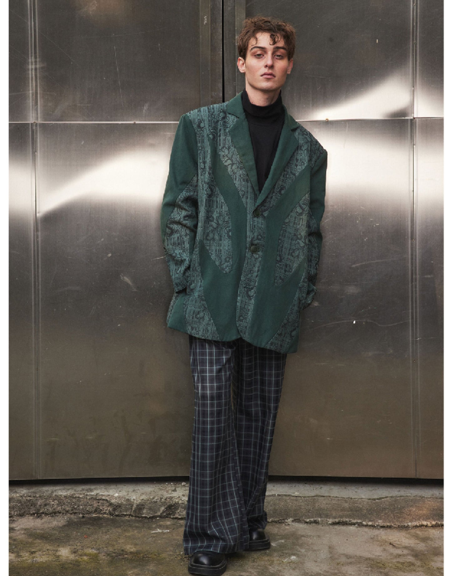 Retro Splicing Loose Jacket