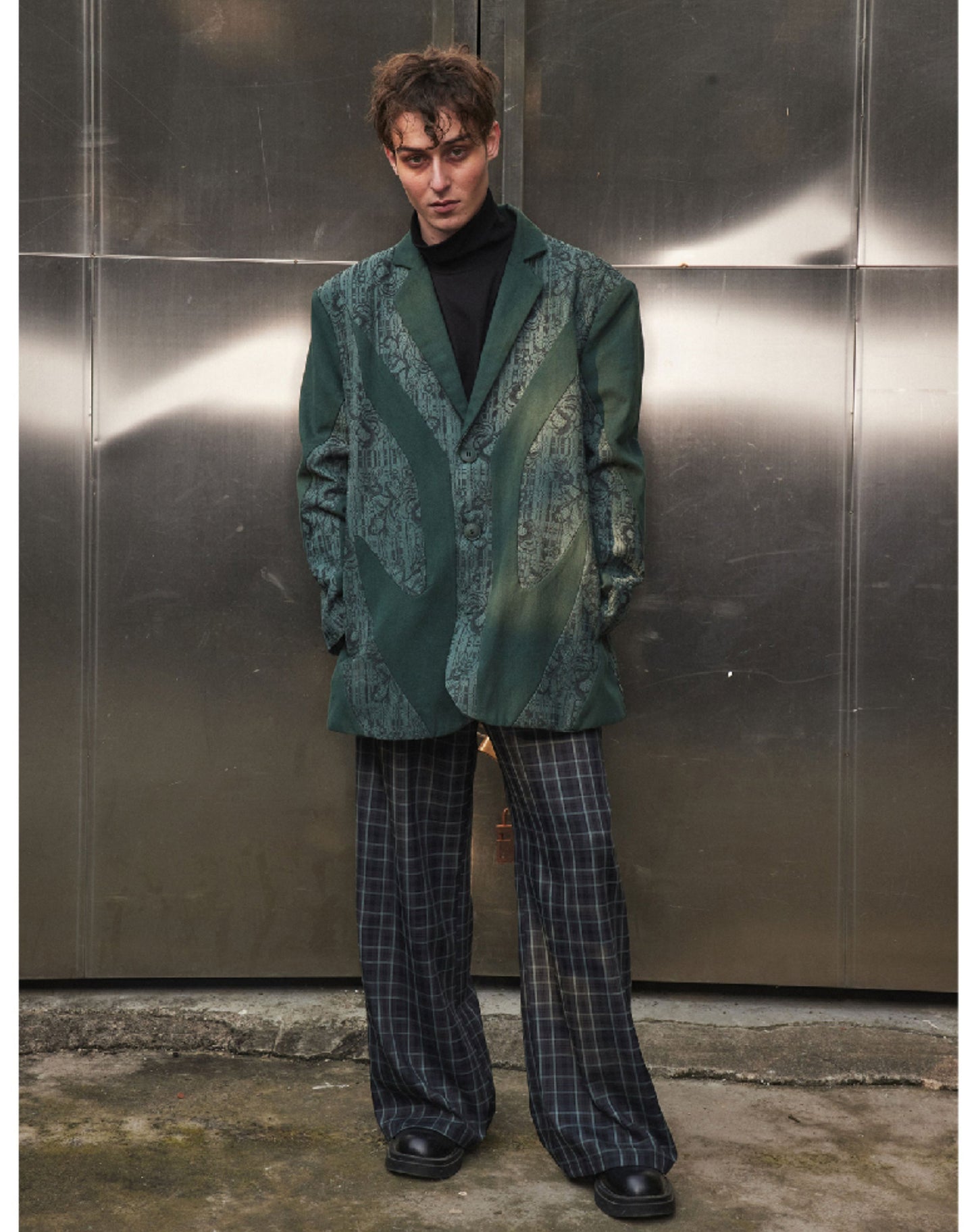 Retro Splicing Loose Jacket