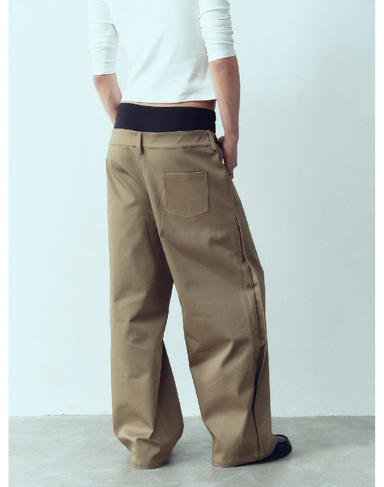 Double-Waistband Casual Pants