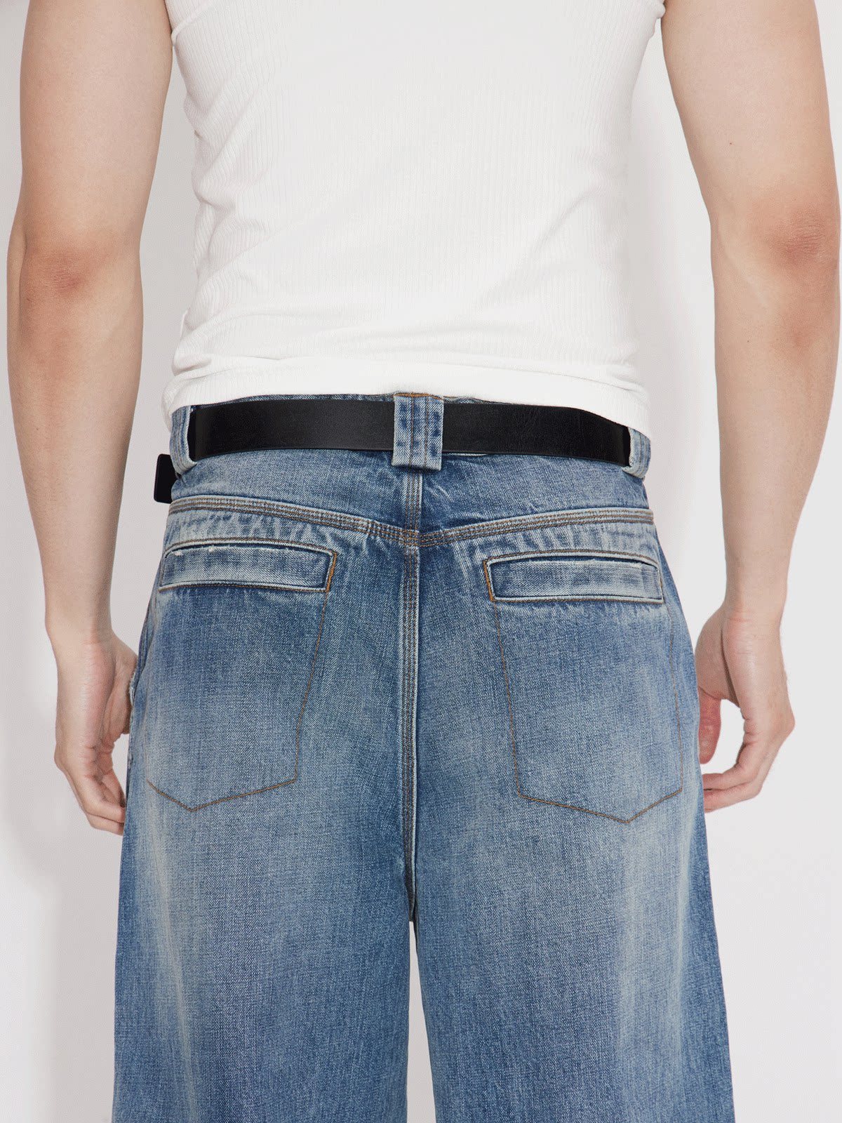 Asymmetrical Flap Jeans