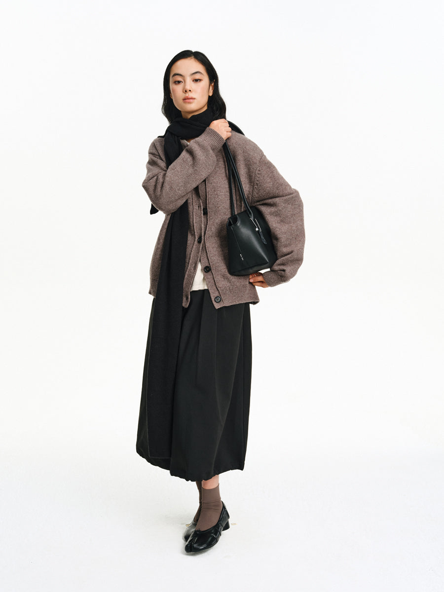 Cotton & Wool Crew Neck Cardigan