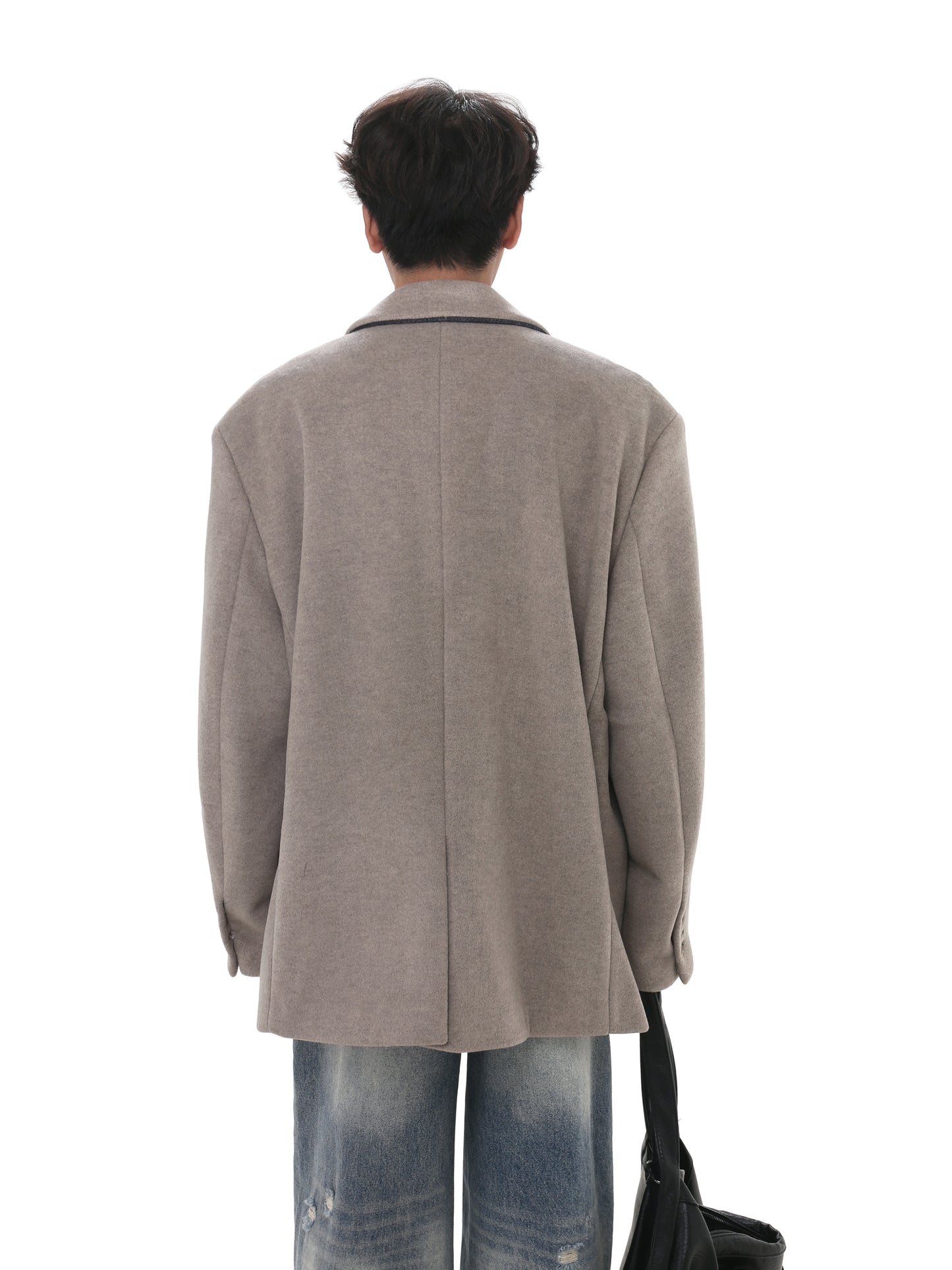 Wide Shoulder Wool Jacket