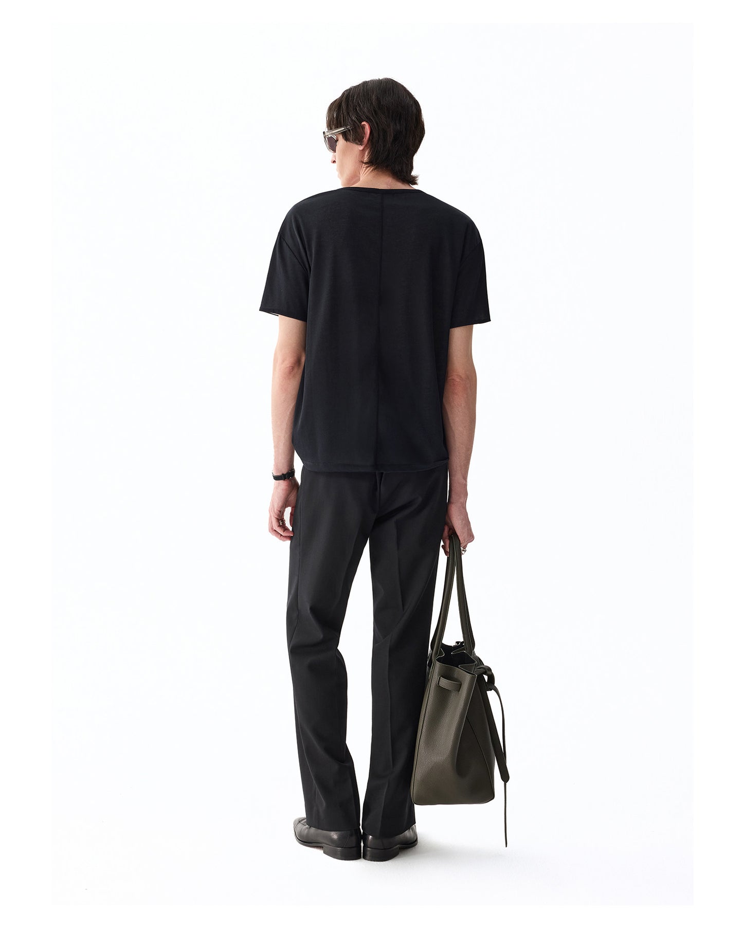 이중 라운드넥 티셔츠
