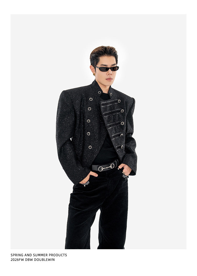 Shimmering Blended Wool Short Jacket