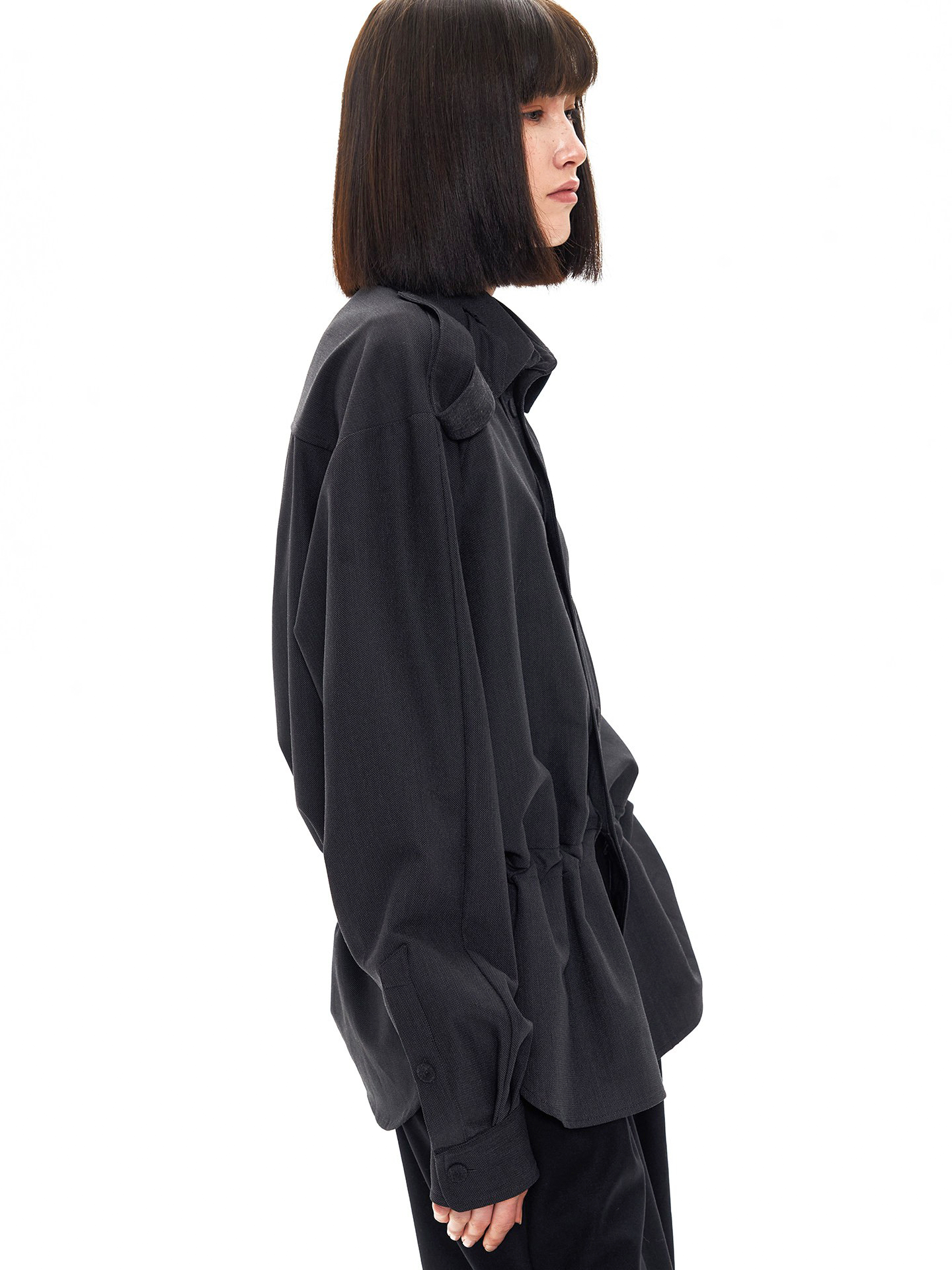 Waist-Shaping Wool Shirt