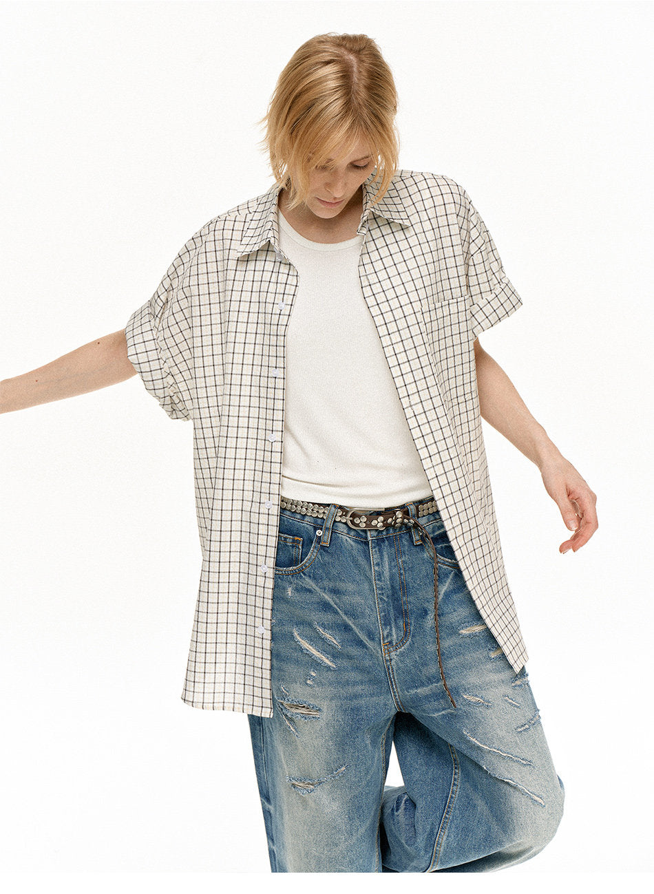 Oversized Retro Check Shirt