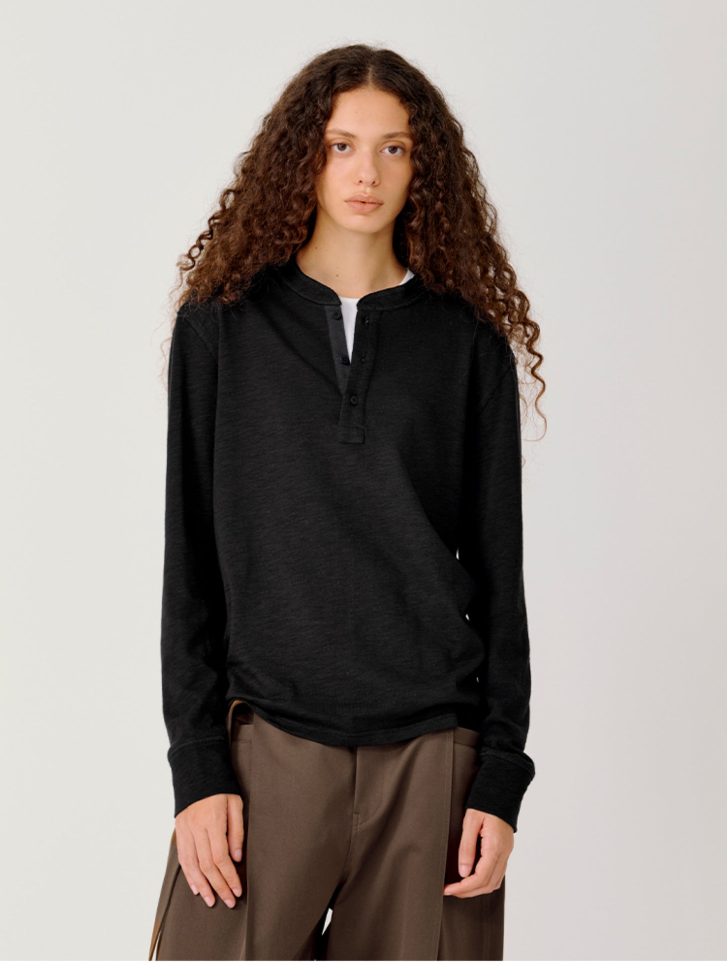 Henry-collar T-shirt