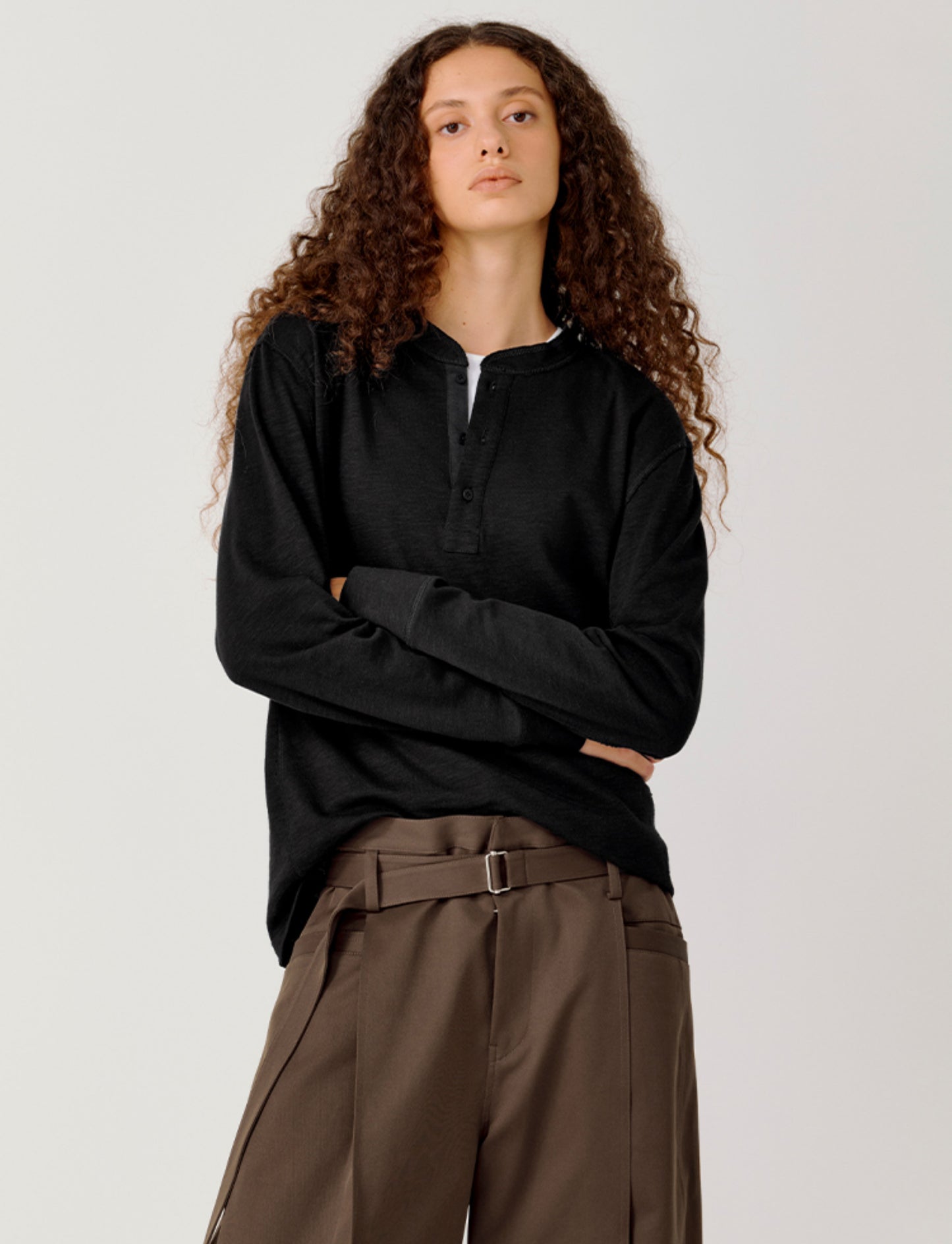 Henry-collar T-shirt