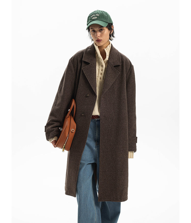 Old Money Low Style Long Wool Coat