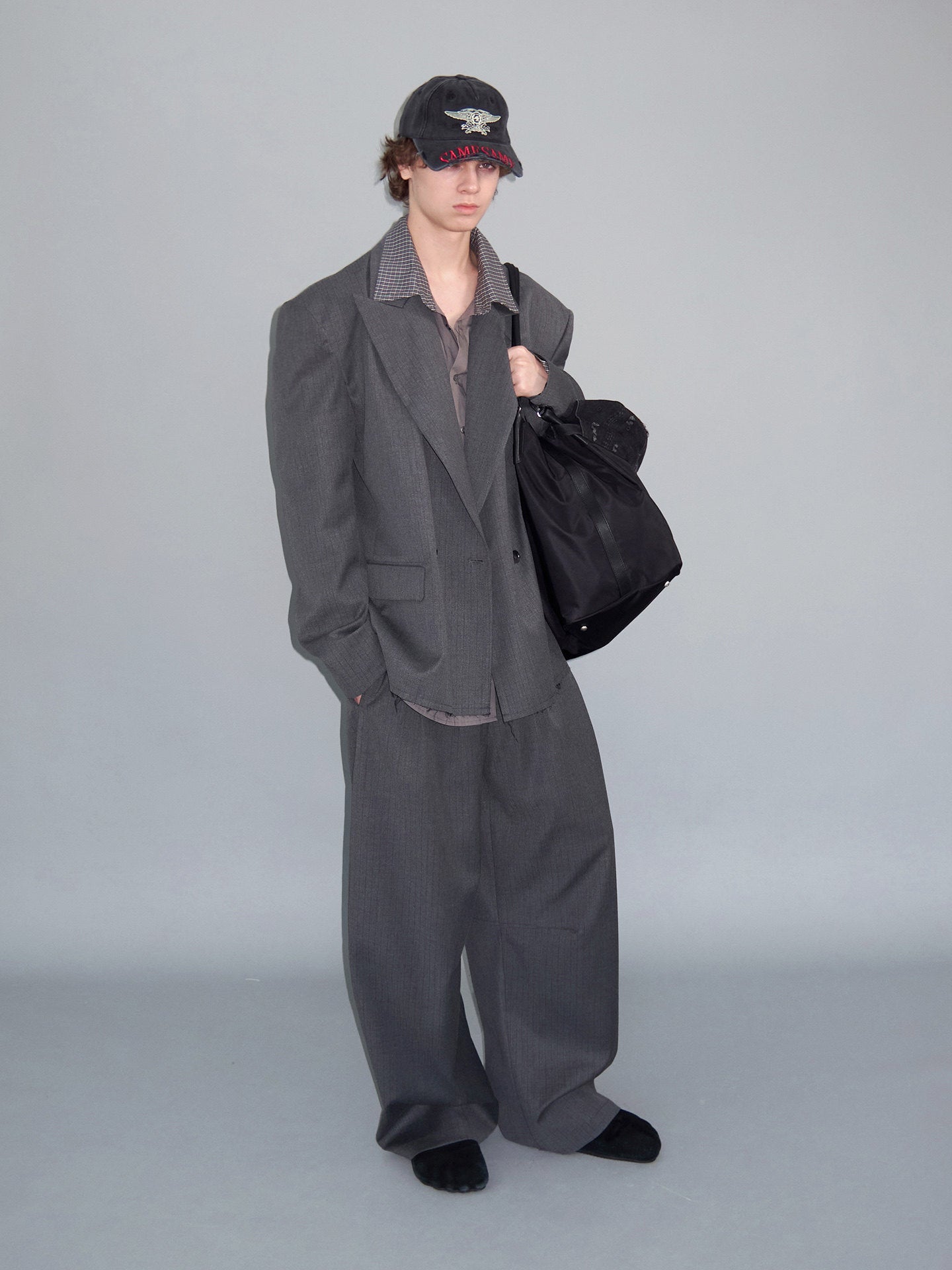 Loose-Fit Curved Casual Pants