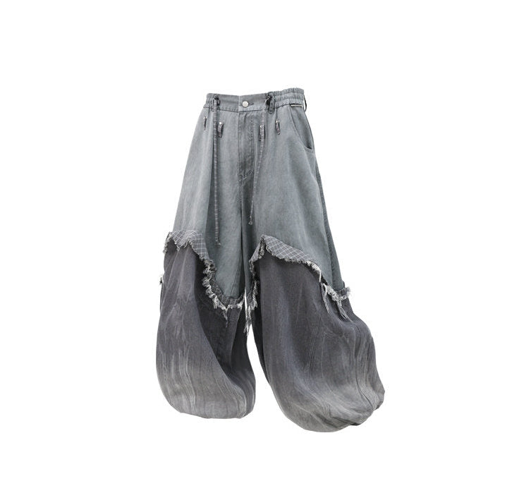 Wash-Effected Gradient Denim Pants