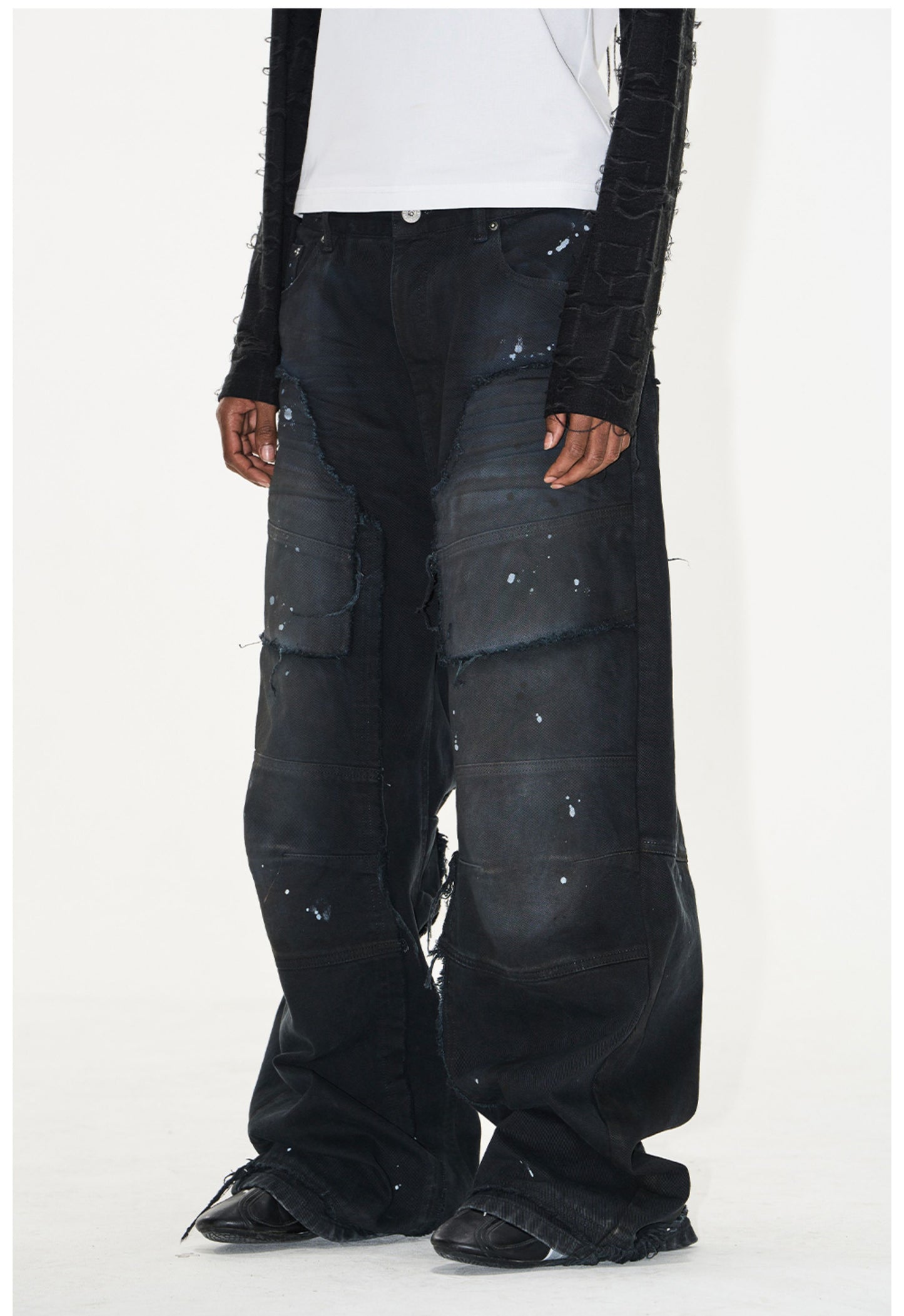 Ink Splash Denim Pants