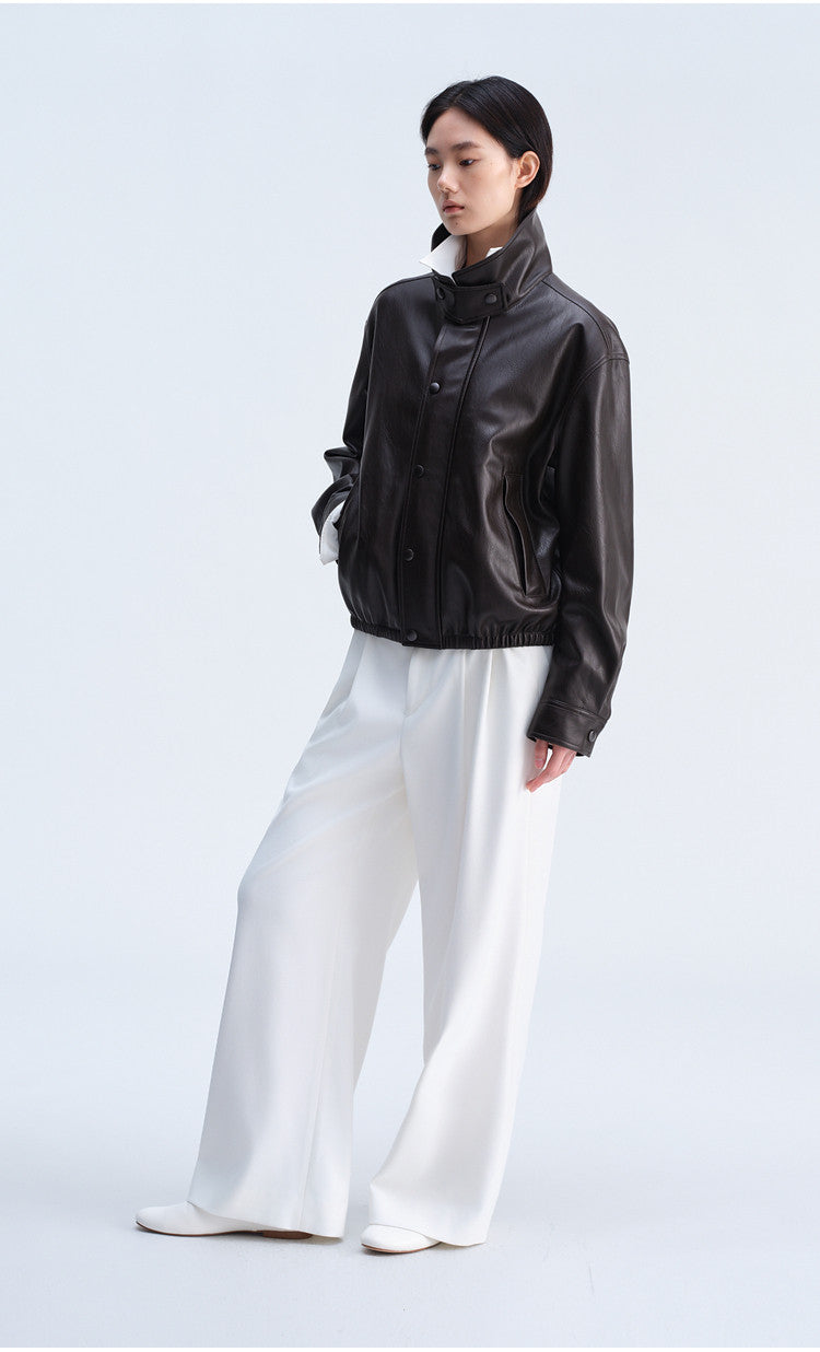 Casual Pants with Elastic Waistband at the Back