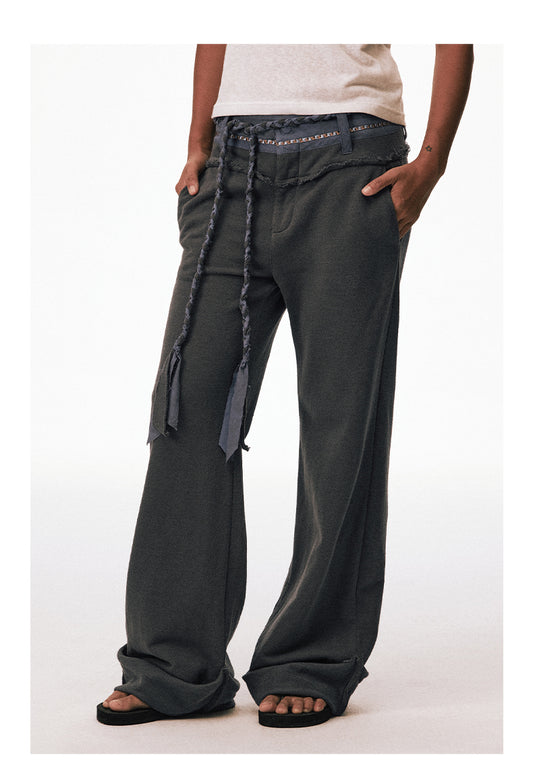 Knit Wide-Leg Casual Pants