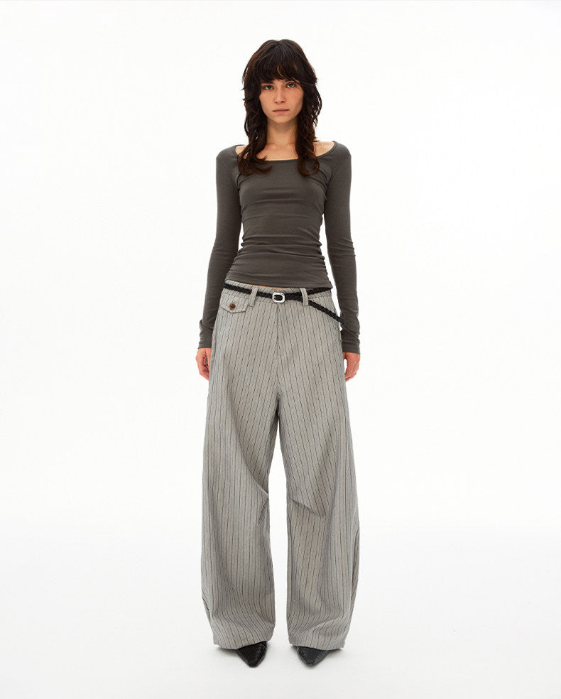 High-End Striped Casual Pants