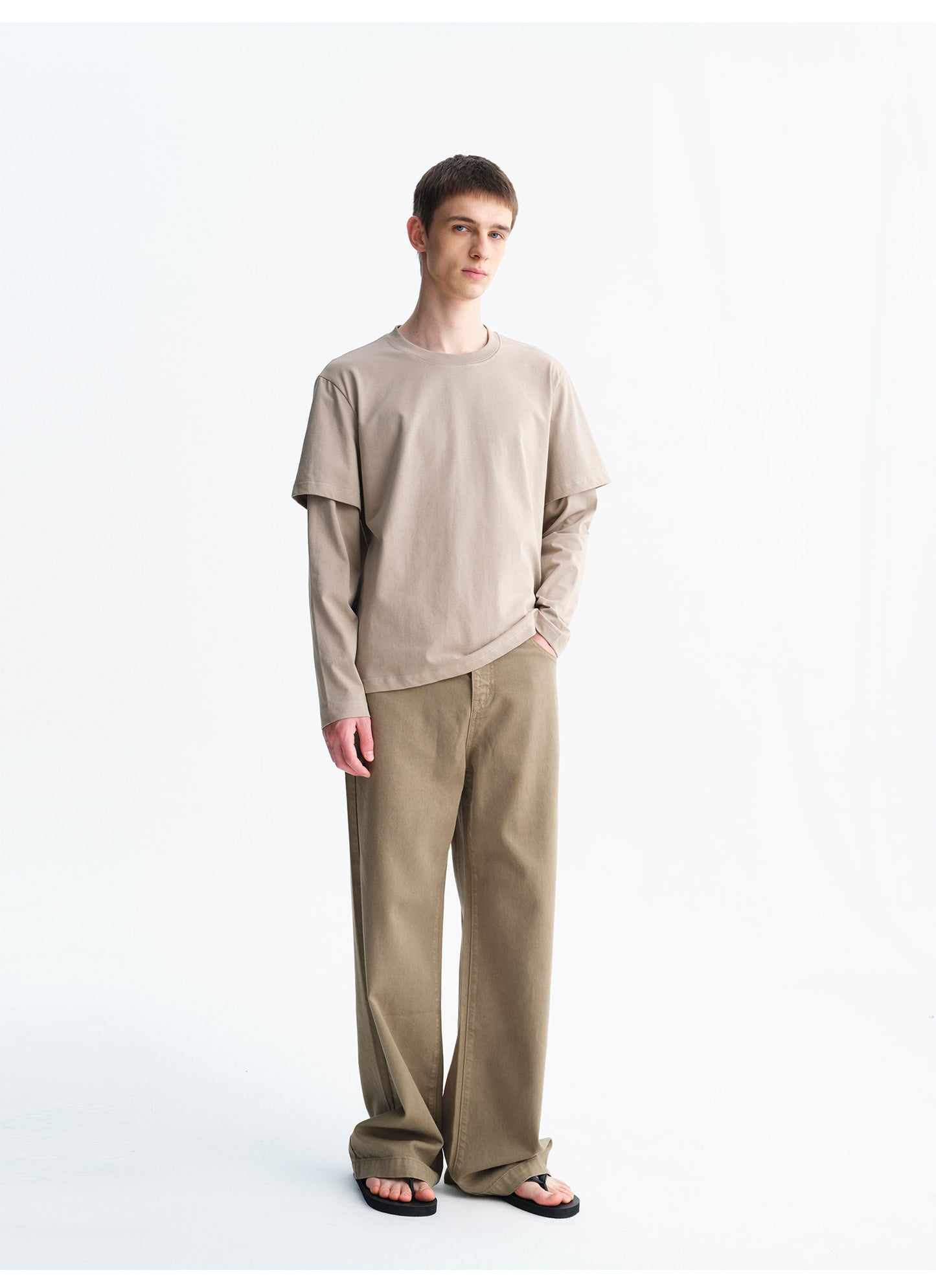 Straight-Leg Casual Denim Pants