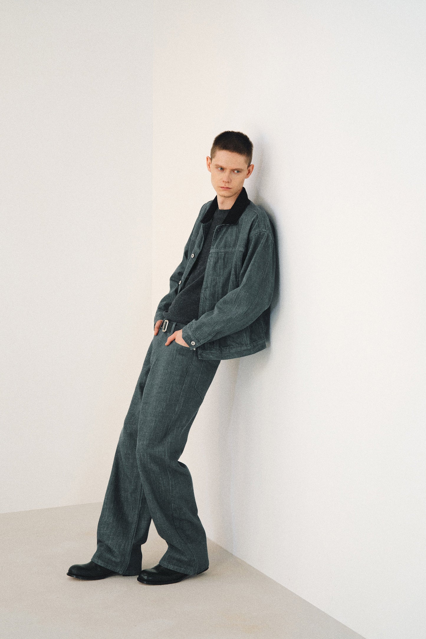 Genuine Leather Pocket Jeans