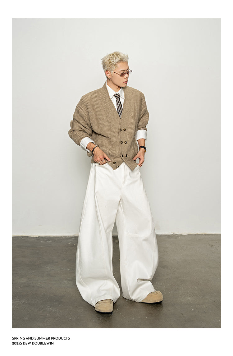 Loose Double-Breasted Cardigan