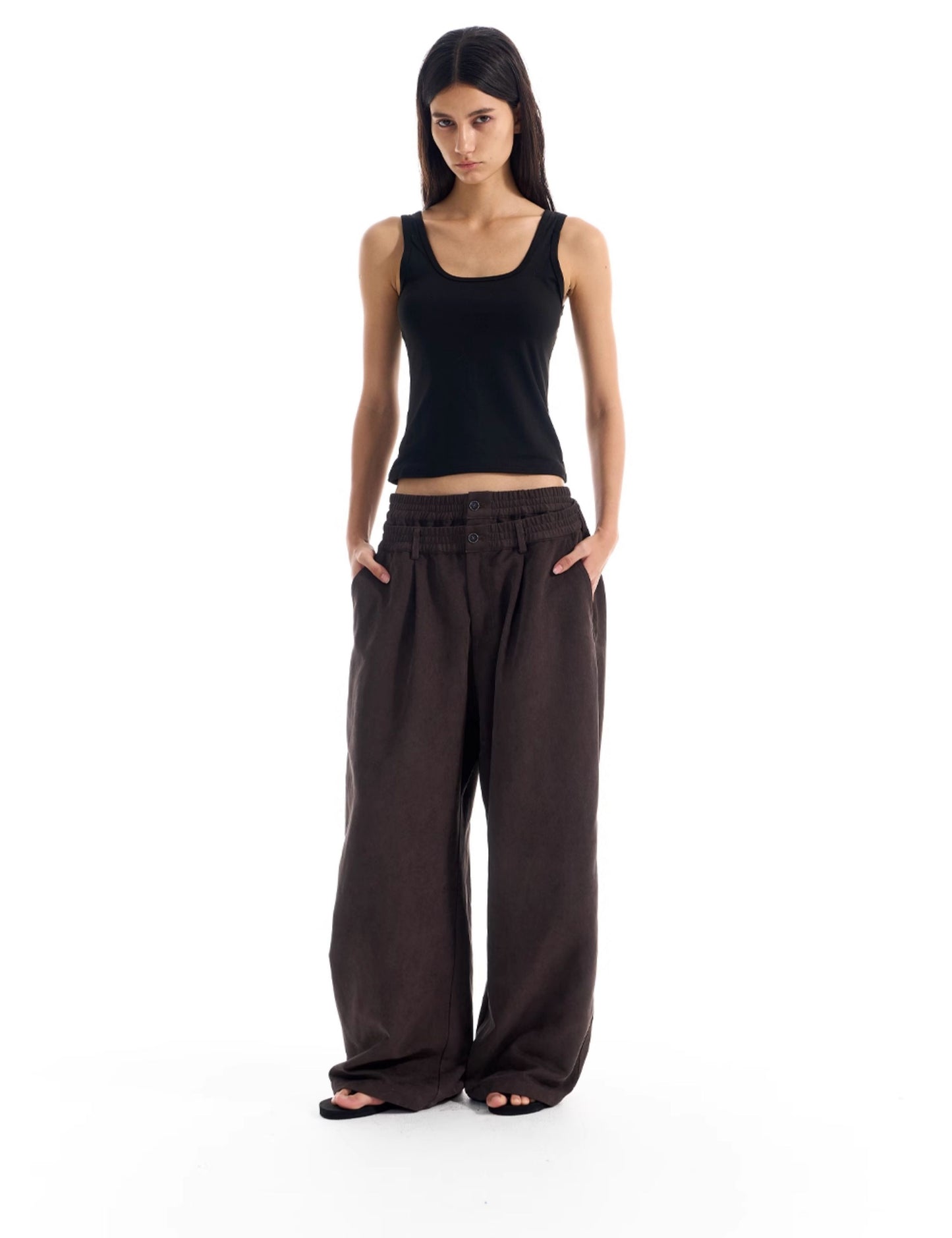 Double-Waist Casual Pants