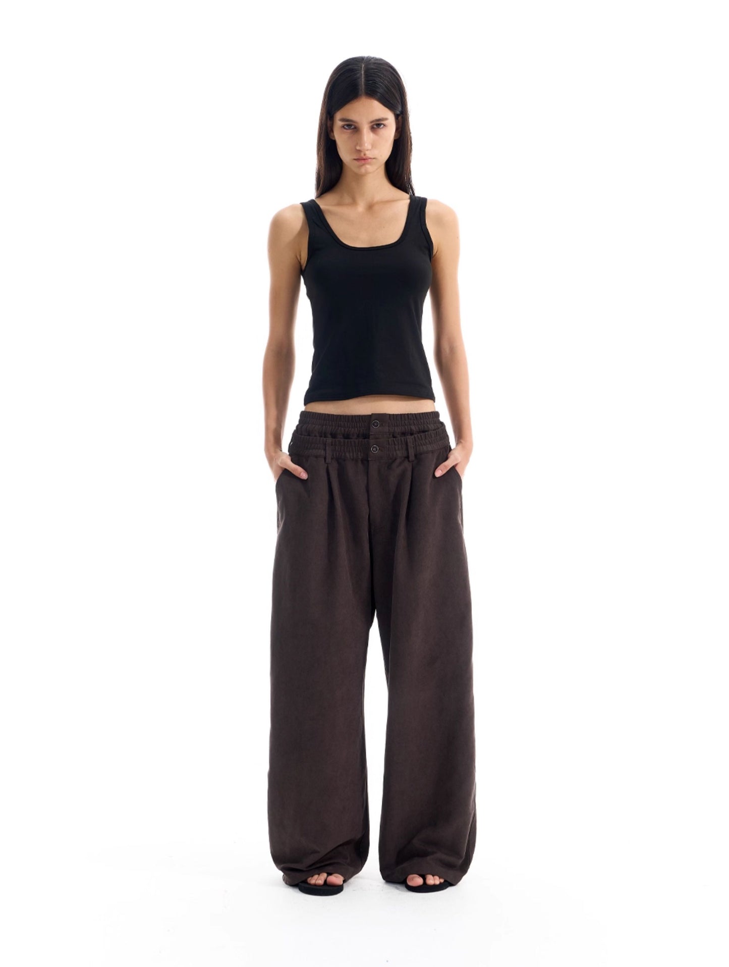 Double-Waist Casual Pants