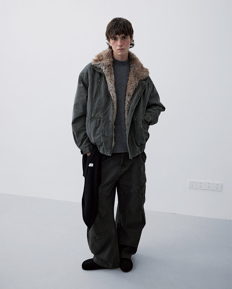 Detachable Collar Multi-Pocket Jacket