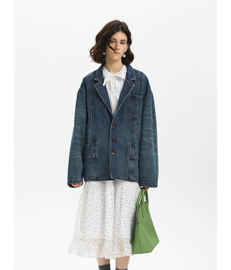 Retro Whisker Denim Jacket