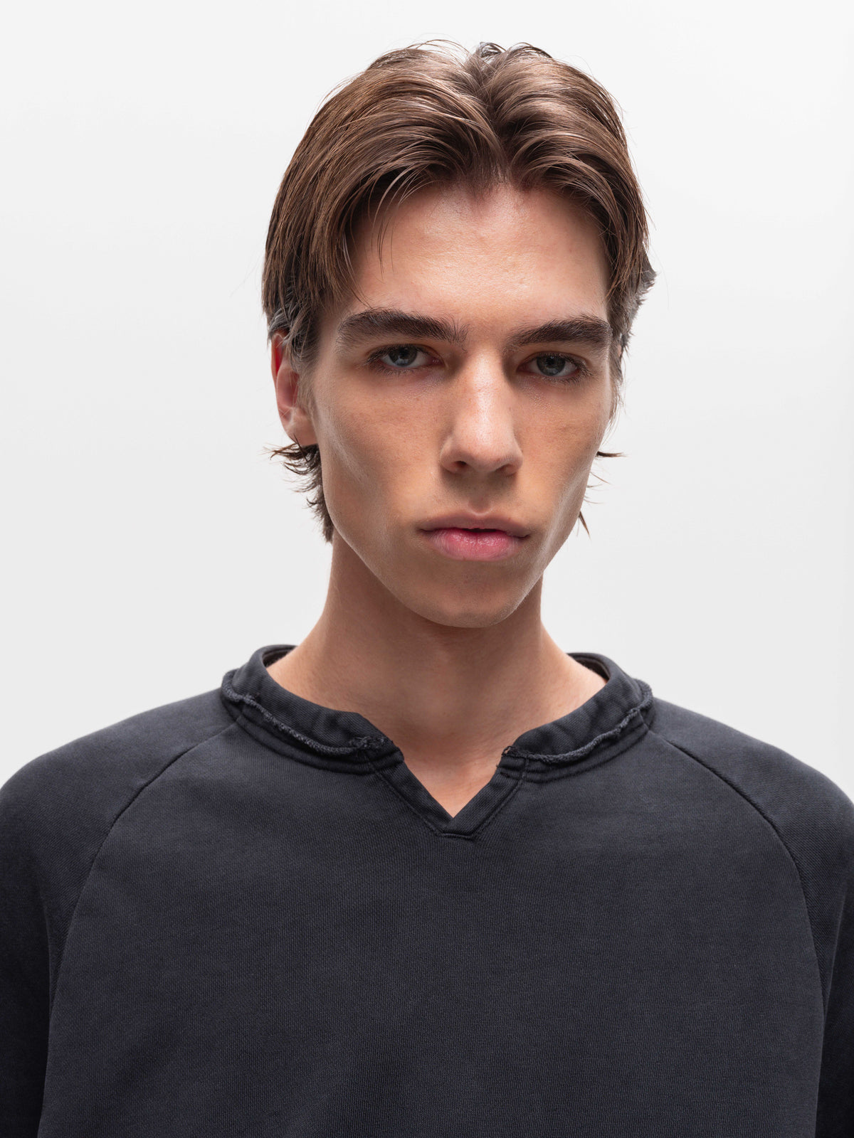 Split-Neck Sweatshirt