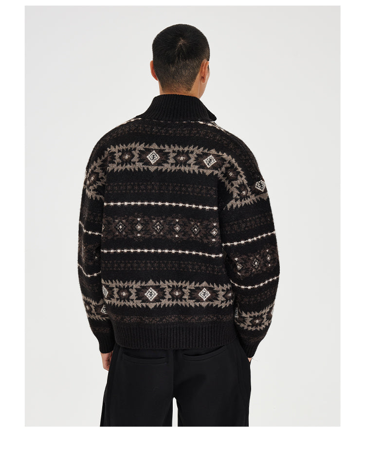 Loose-Shoulder Knit Jacket