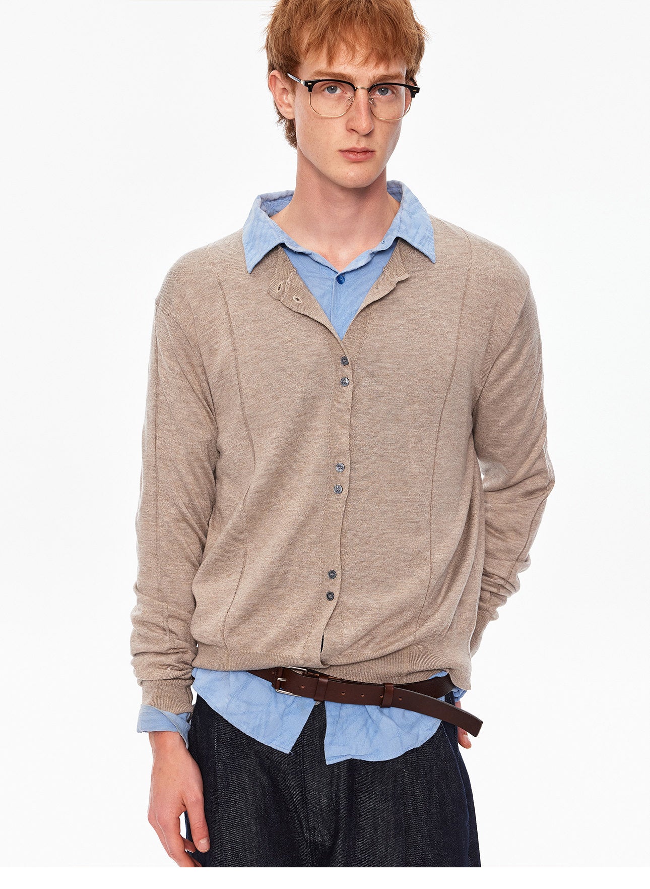 Mulberry Silk-Blend Knit Cardigan
