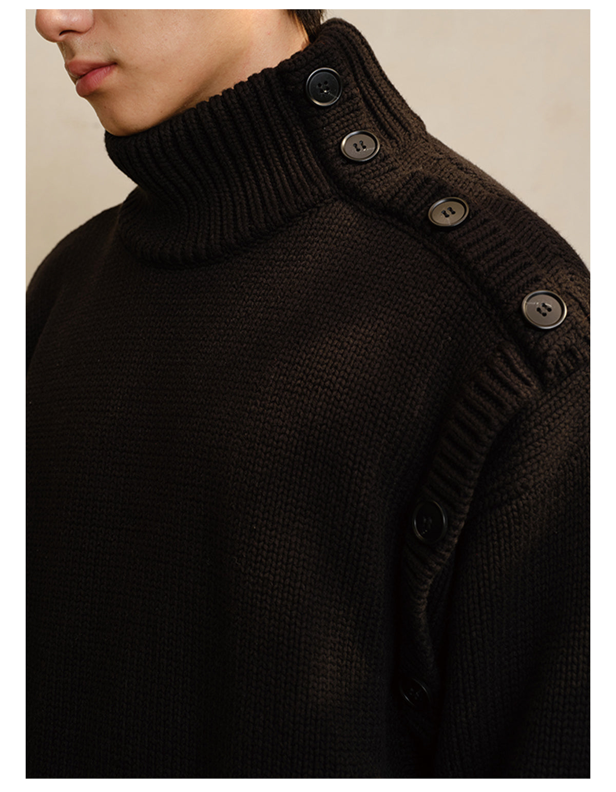 Scimitar Sleeve Turtleneck Sweater