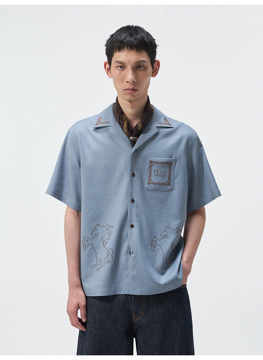 Embroidered Linen Shirt