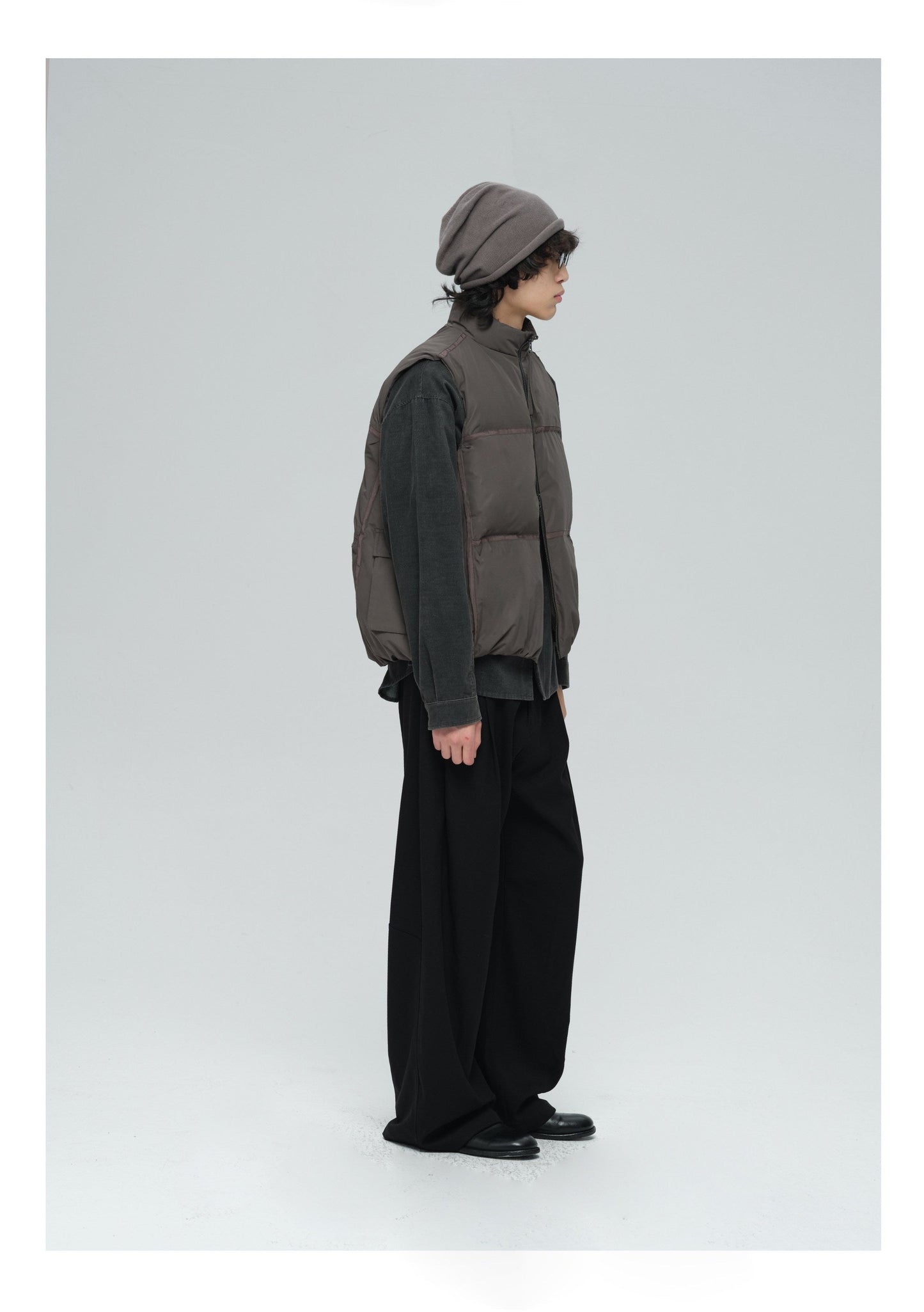 Double-Pleated Solid Casual Pants