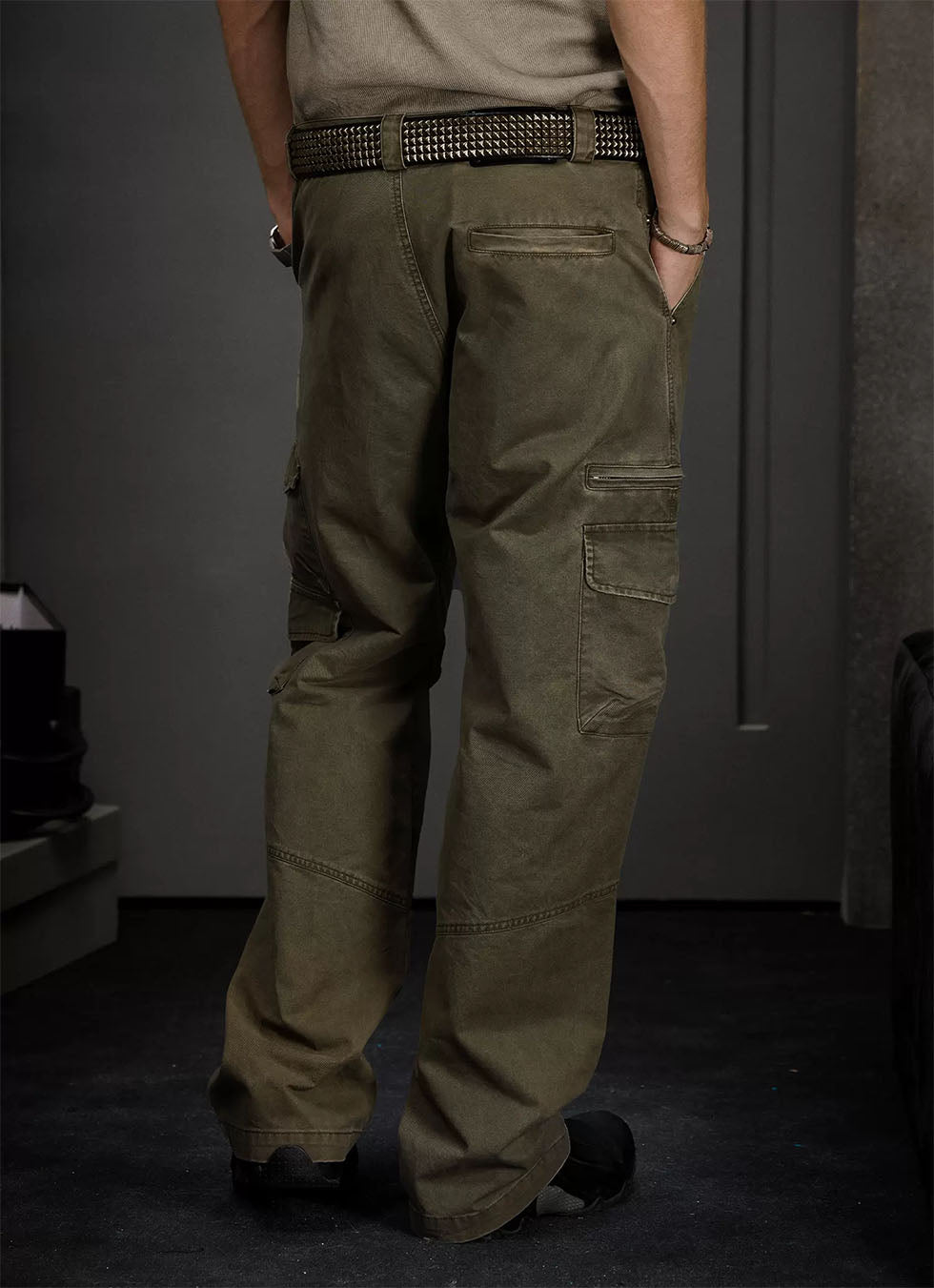 High street multi-pocket casual pants