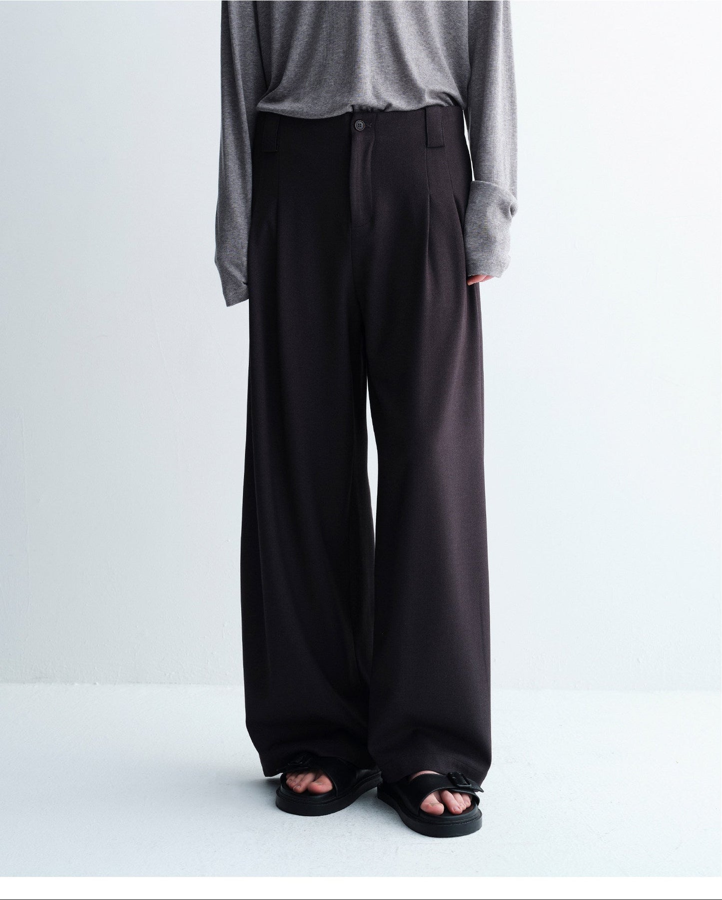 Wool Blend Loose Casual Pants