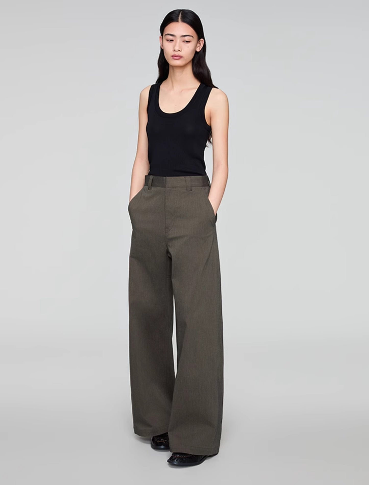 Wide Leg A-Line Casual Pants