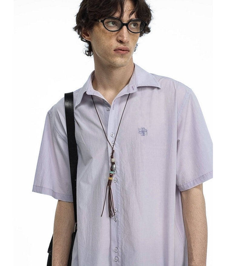 Embroidered Beaded Necklace Shirt