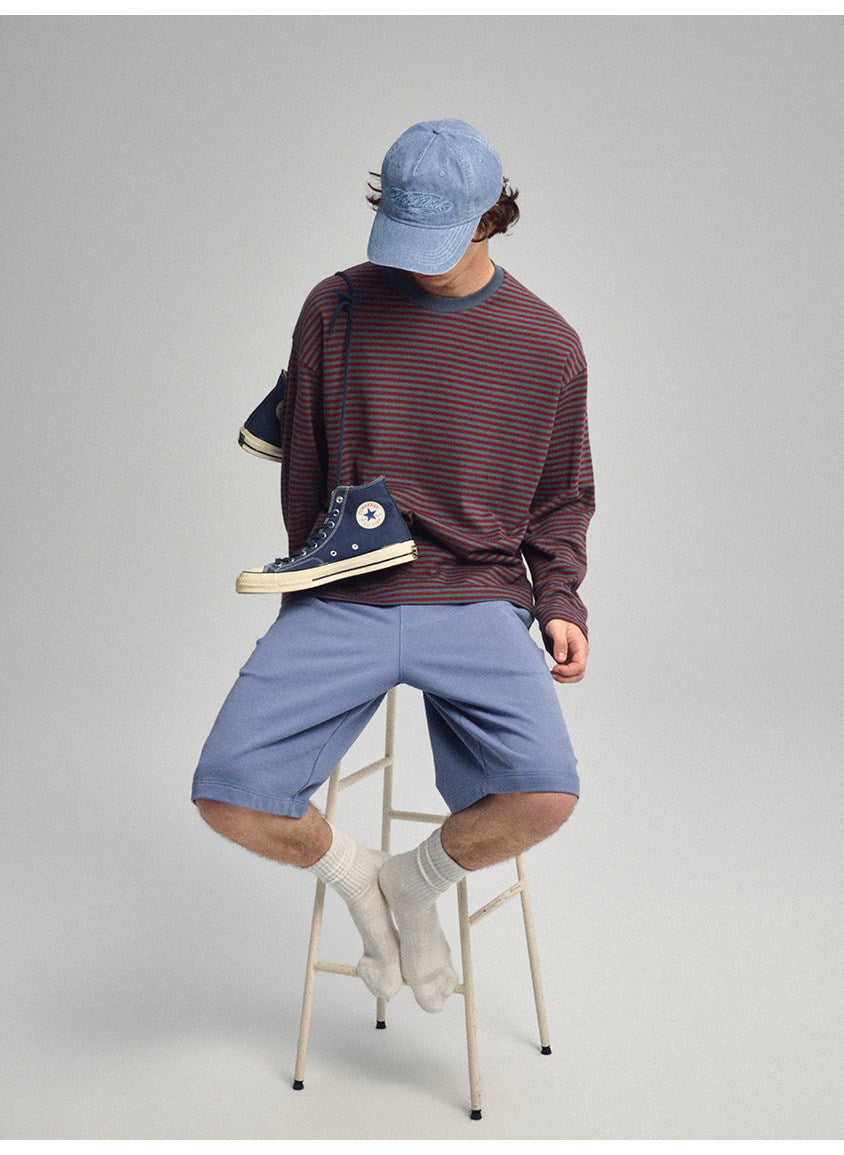 Contrast-Striped Round-Neck T-Shirt
