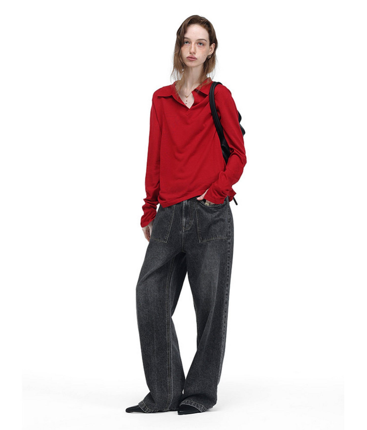 Linen-Blend Knit Polo Shirt