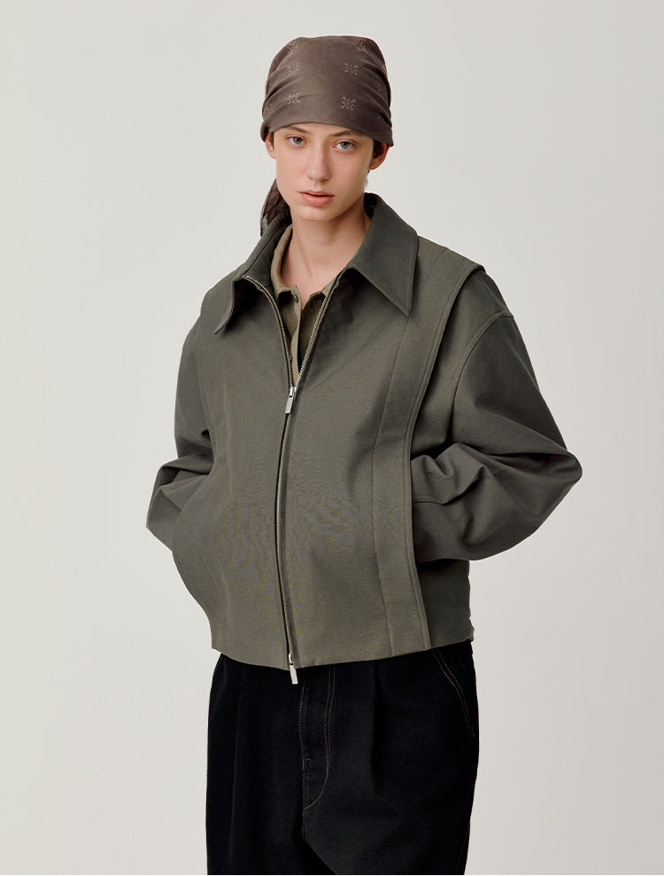 Wide Double-Zipper Jacket