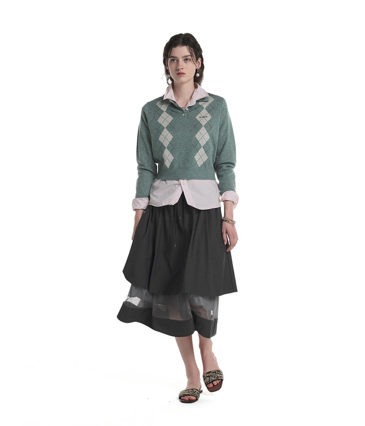 College Diamond Wool Polo Shirt