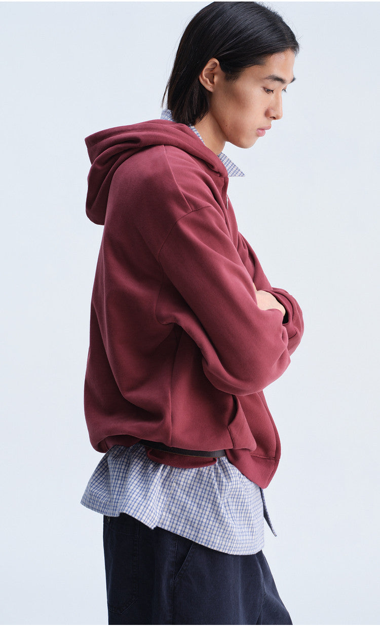 Short-Sleeve Hooded Zip-Up Sweatshirt