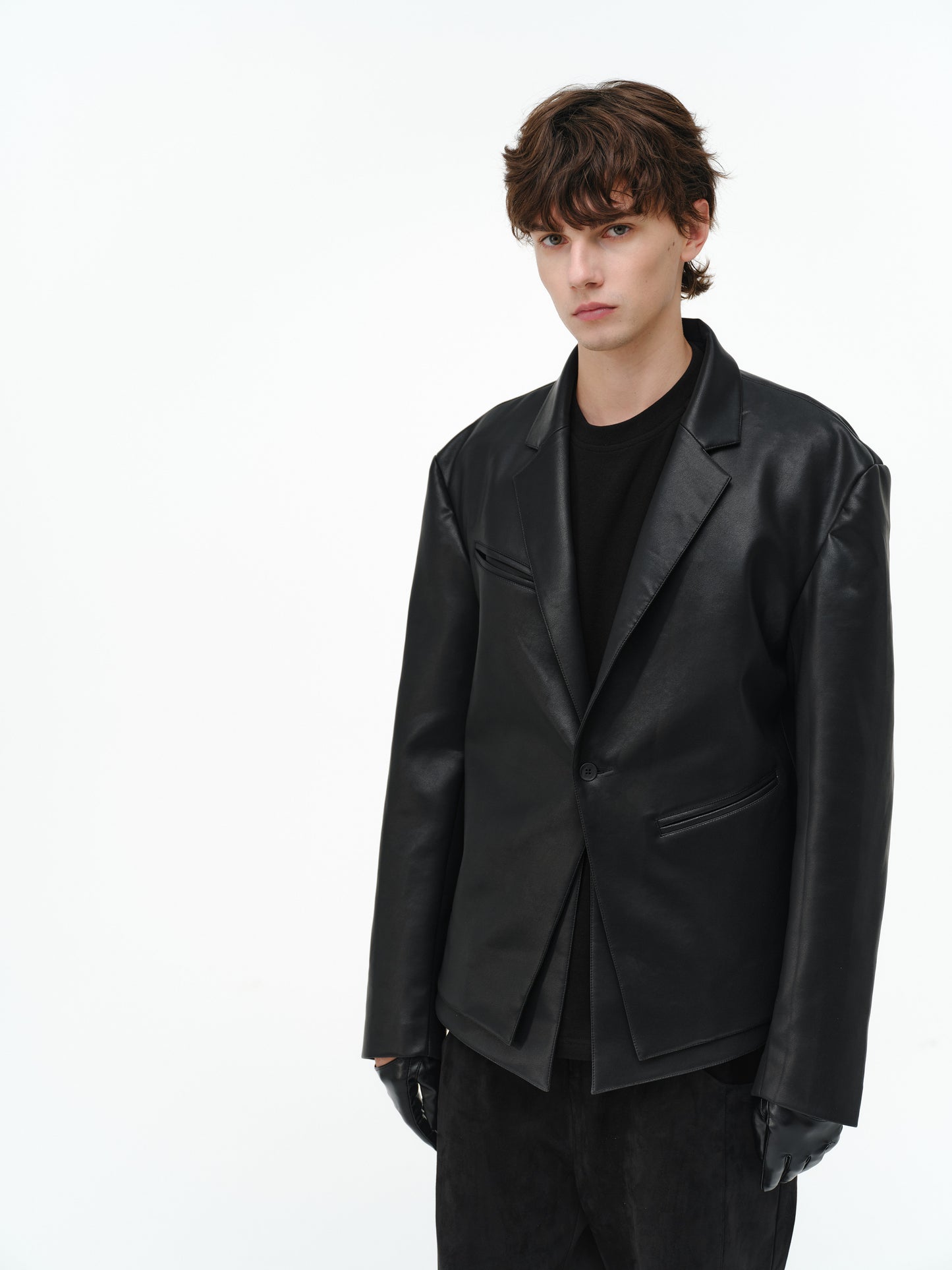 Asymmetrical-Pocket Slim-Fit Jacket