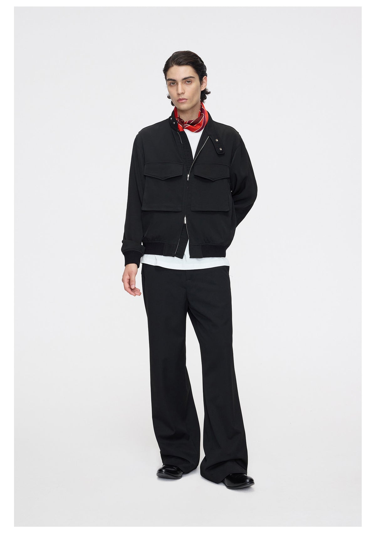 Casual Jacket with Double-Pocket Zipper
