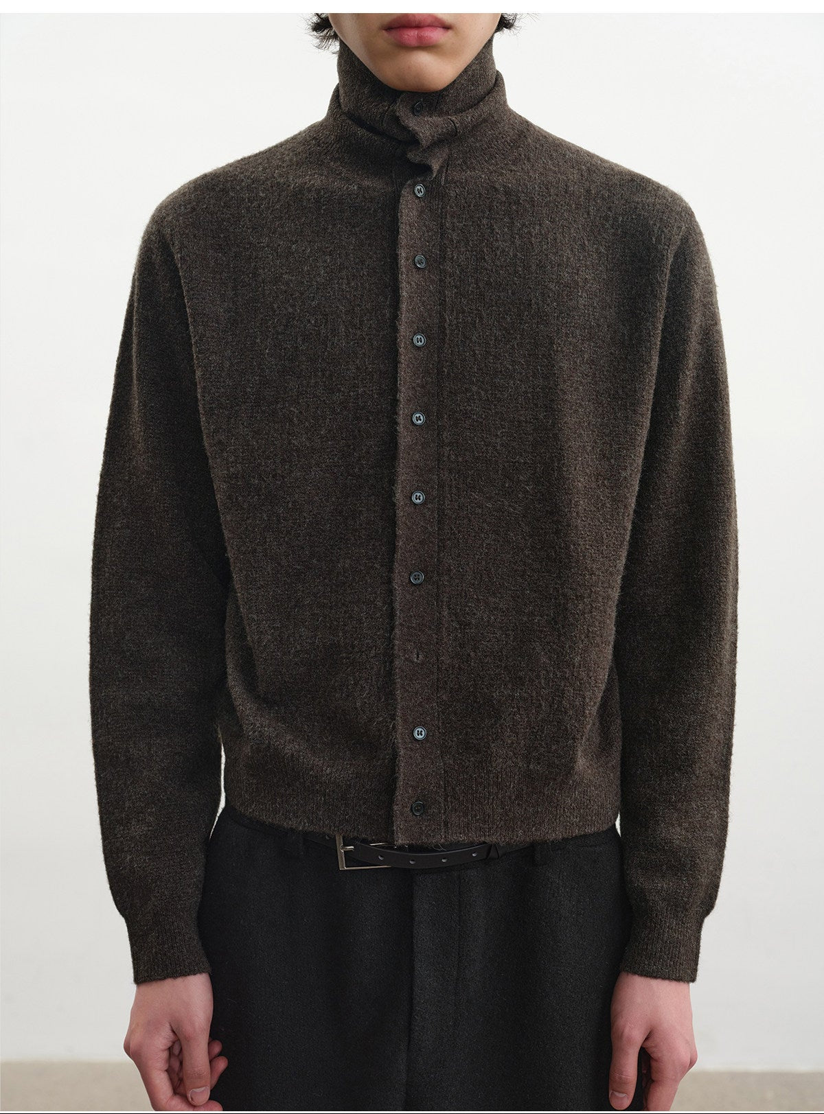 Fitted Turtleneck Cardigan