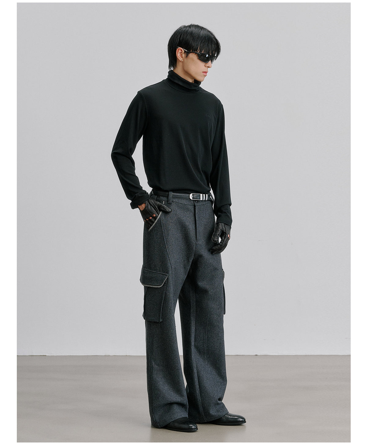 Contrast-Color Patchwork Work Pants